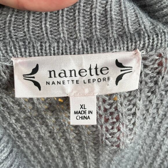 Nanette Lepore Grey Bishop Sleeve Sweater Dress Size XL. NEW - Picture 8 of 9